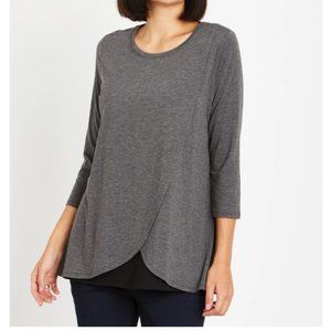 Motherhood Maternity | Gray wrap nursing top